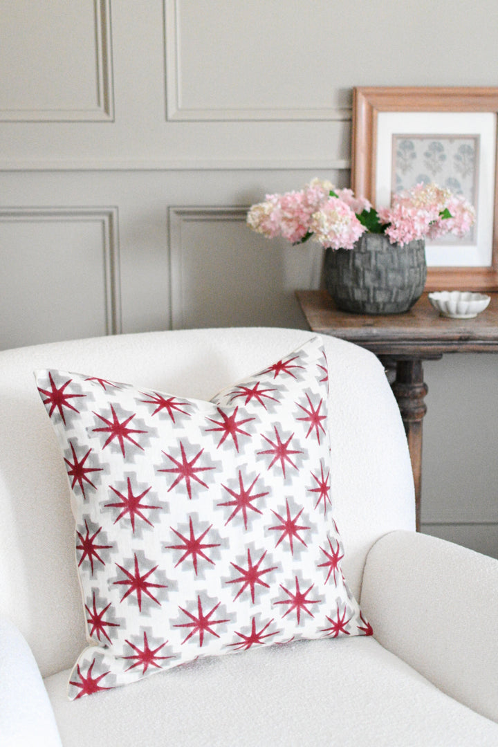Hillary Block Print Pillow Cover