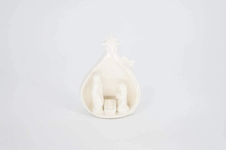WhiteCeramic Nativity Scene - Maple Village Lane