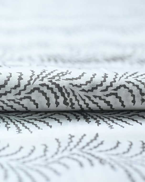 Gray Flower Print Cotton Fabric, Sewing Fabric, Dressmaking banyans Fabric, Indian Fabric By The Yard, Craft Fabric, Upholstery Fabric - Maple Village Lane
