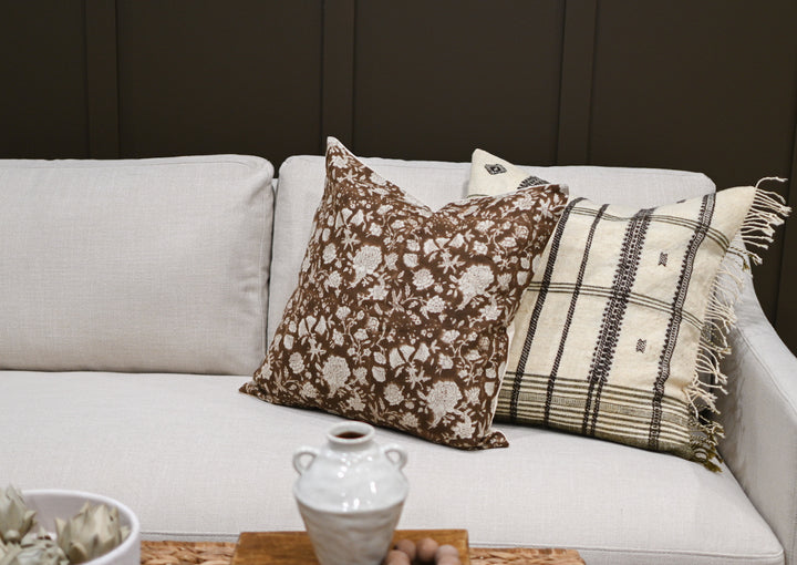 Handmade Vivian Block Print Pillow
