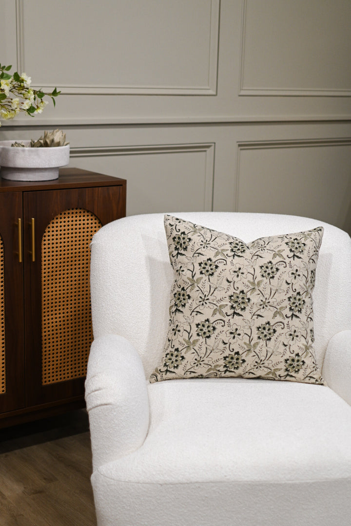 Holly Block Print Cushion Cover