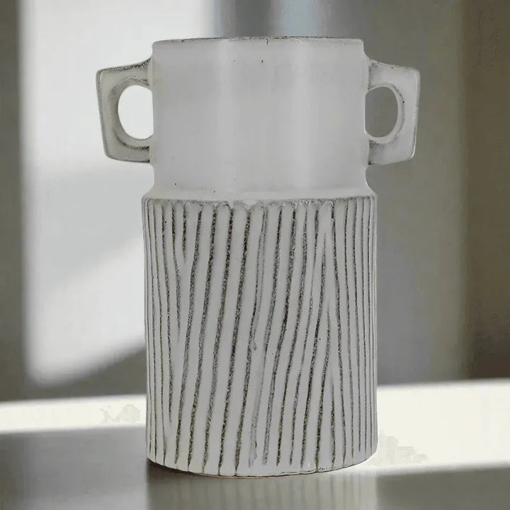 Glazed Striped Vase - Maple Village Lane