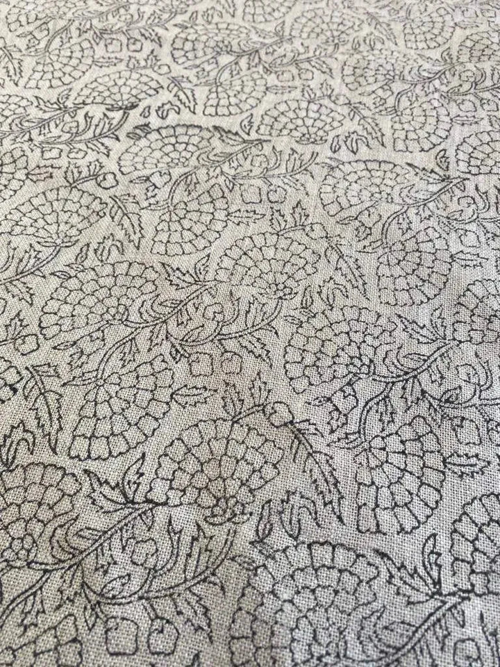 Flower Heavy linen fabric designer Indian hand block print heavy fabric pillowcases thick linen upholstery block printing art table - Maple Village Lane