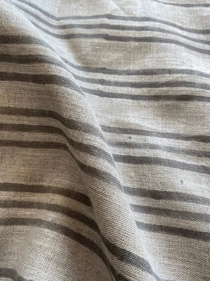 Thelma Hand Block Printed Linen Fabric for Upholstery, Curtains and more - Maple Village Lane