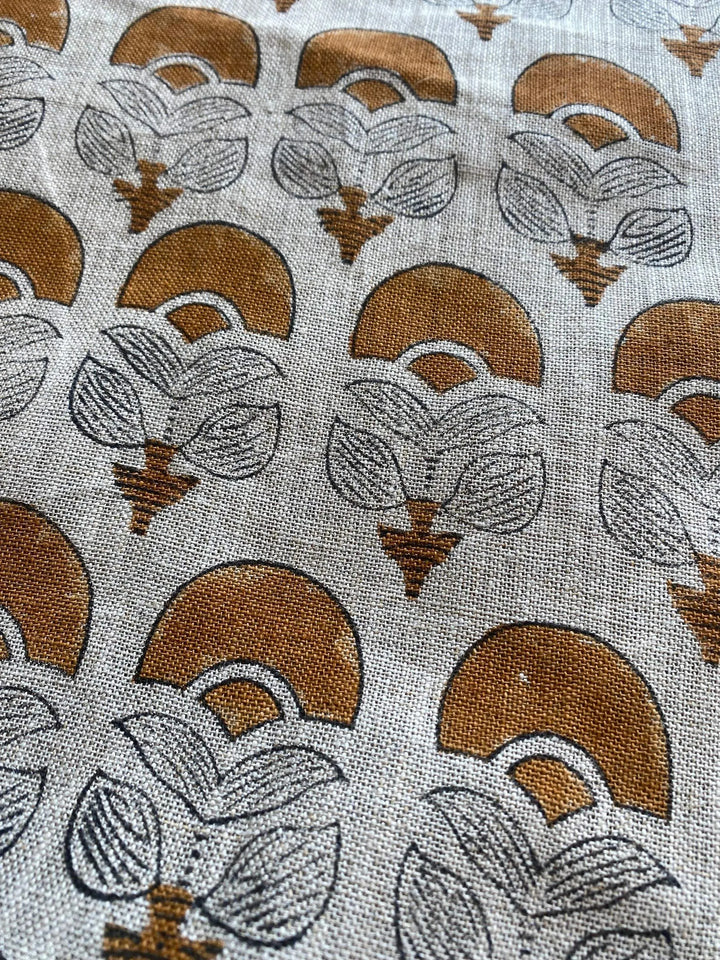 58" inches Wide Block Print Handloom Linen Fabric Upholstery Fabric, Pillow Cover Fabric, Curtains ,Craft Use Fabric, Home Decor fabric, - Maple Village Lane