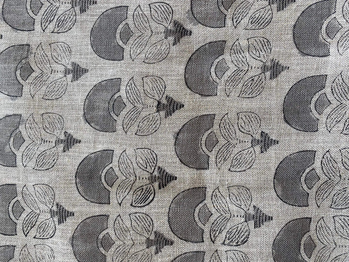 58" inches Wide Block Print Handloom Linen Fabric Upholstery Fabric, Pillow Cover Fabric, Curtains ,Craft Use Fabric, Home Decor fabric, - Maple Village Lane