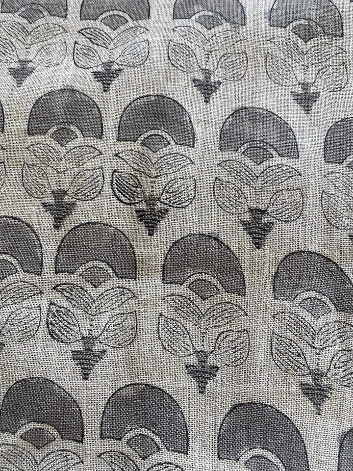 58" inches Wide Block Print Handloom Linen Fabric Upholstery Fabric, Pillow Cover Fabric, Curtains ,Craft Use Fabric, Home Decor fabric, - Maple Village Lane