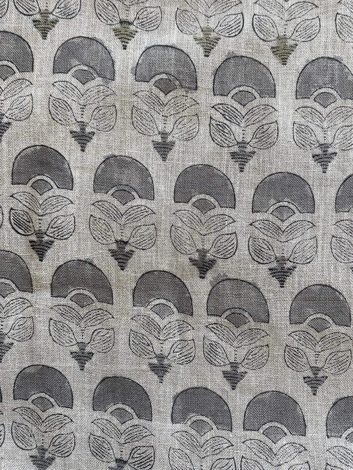 58" inches Wide Block Print Handloom Linen Fabric Upholstery Fabric, Pillow Cover Fabric, Curtains ,Craft Use Fabric, Home Decor fabric, - Maple Village Lane