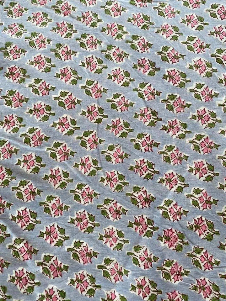 Indian Cotton Block Print Fabric by the Yard -Sewing and Quilting Fabric - Maple Village Lane