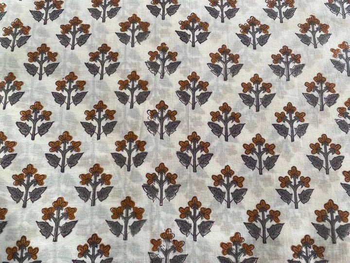 Indian Cotton Block Print Fabric by the Yard -Sewing and Quilting Fabric - Maple Village Lane