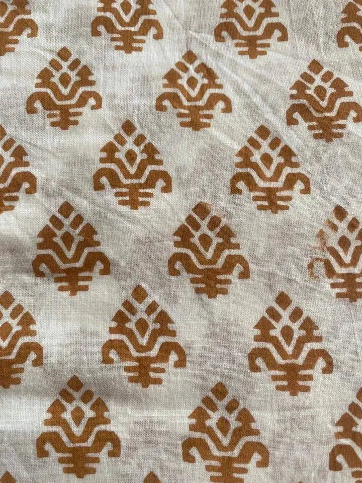 Indian Cotton Block Print Fabric by the Yard -Sewing and Quilting Fabric - Maple Village Lane