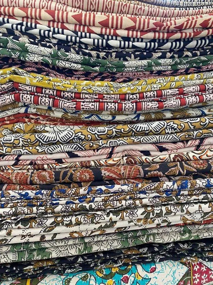 Indian Cotton Block Print Fabric by the Yard -Sewing and Quilting Fabric - Maple Village Lane