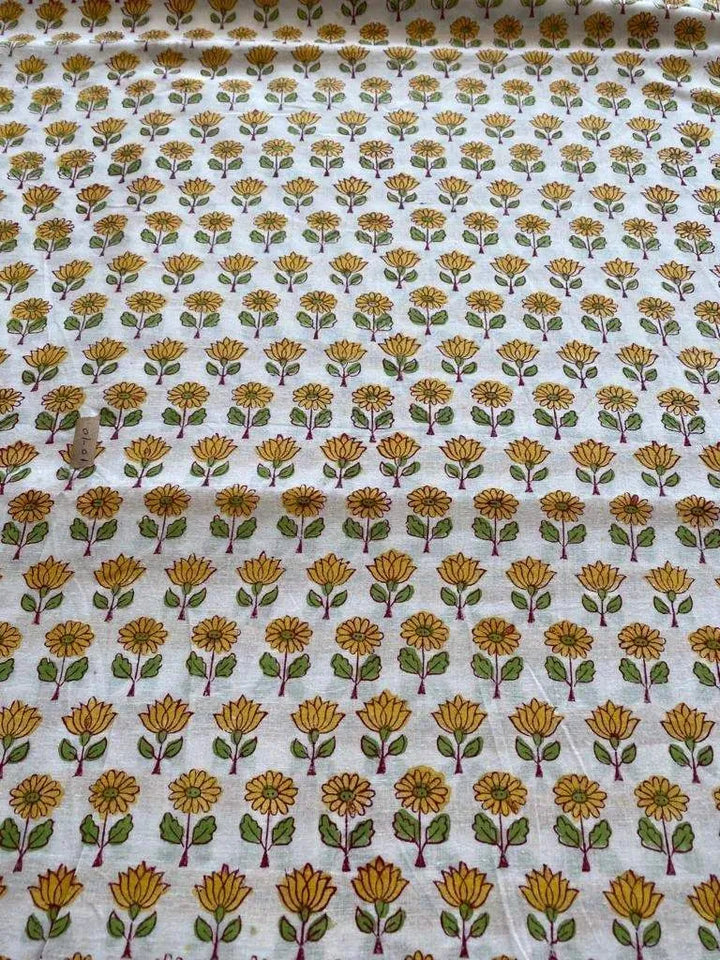 Indian Cotton Block Print Fabric by the Yard -Sewing and Quilting Fabric - Maple Village Lane