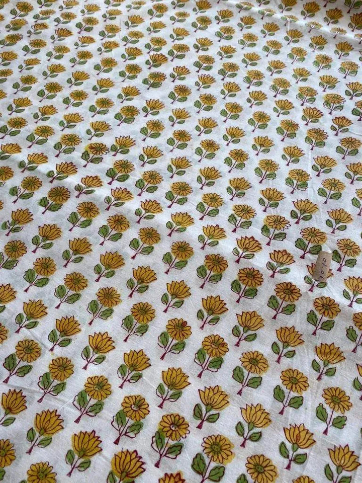 Indian Cotton Block Print Fabric by the Yard -Sewing and Quilting Fabric - Maple Village Lane
