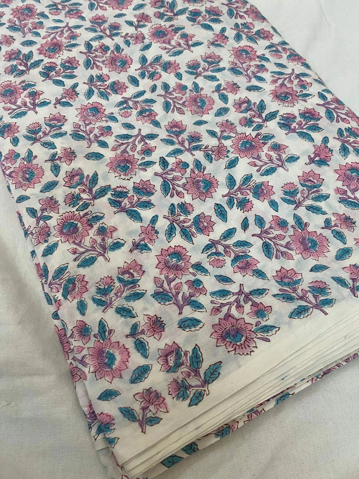 Indian Cotton Block Print Fabric by the Yard -Sewing and Quilting Fabric - Maple Village Lane