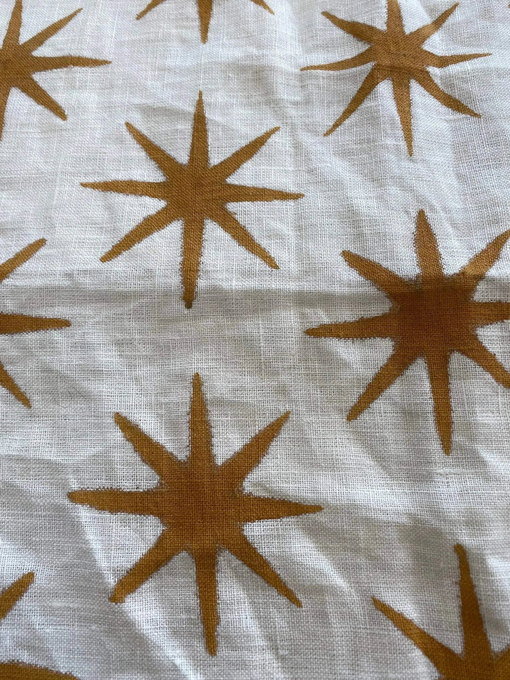 STAR || Indian Hand Block Print Fabric, Indian Linen Fabric, Block Print Fabric, Designer Floral Printing Fabric, Upholstery fabric, - Maple Village Lane