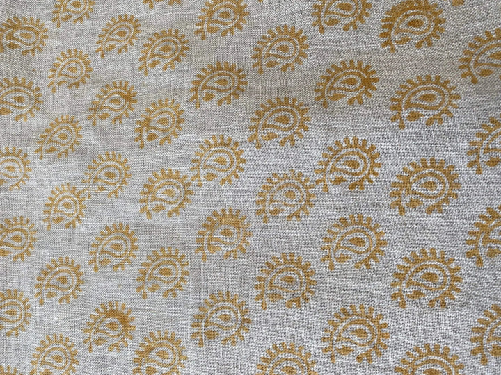 TATULLA || Indian Hand Block Print Fabric, Indian Linen Fabric, Block Print Fabric, Designer Floral Printing Fabric, Upholstery fabric, - Maple Village Lane
