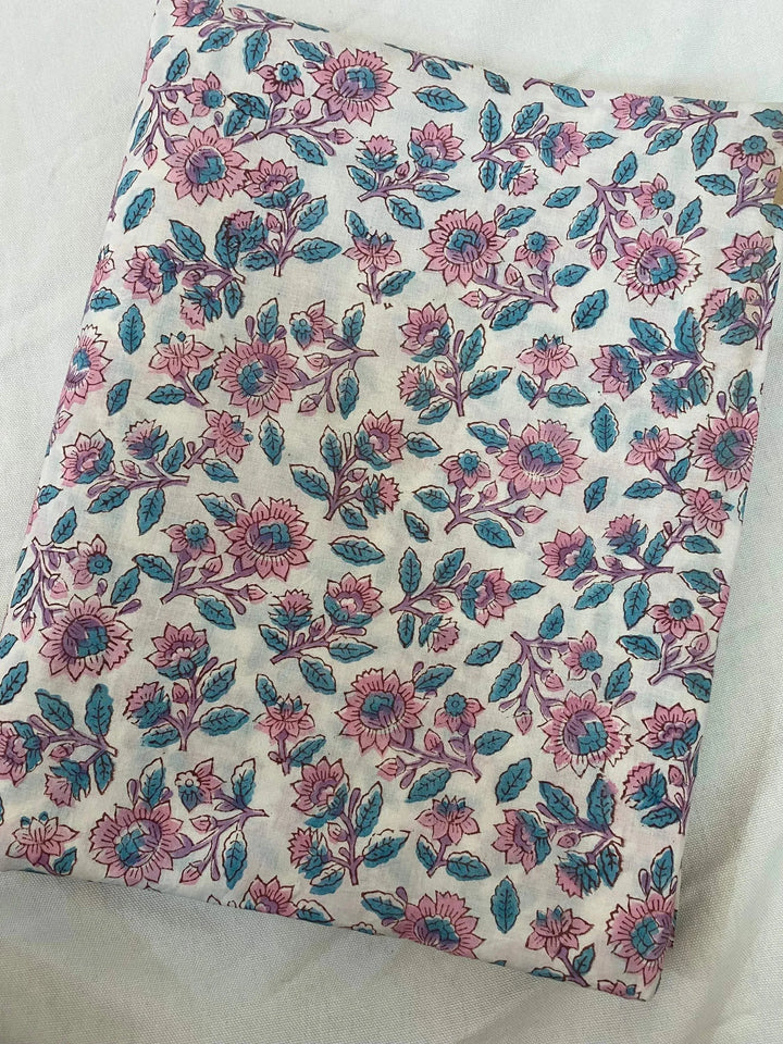 Indian Cotton Block Print Fabric by the Yard -Sewing and Quilting Fabric - Maple Village Lane