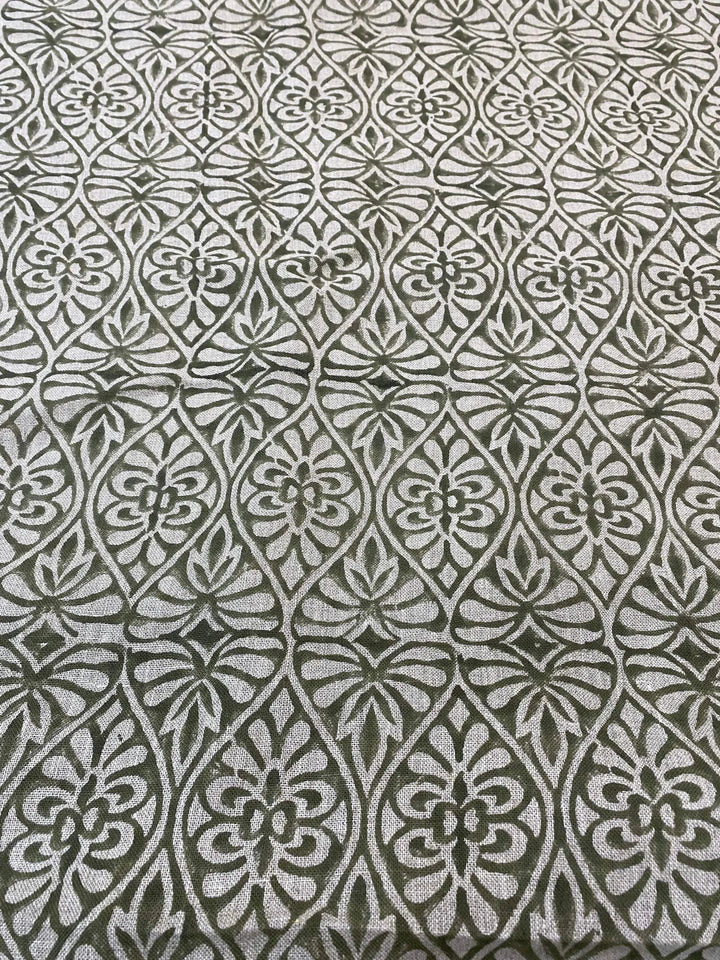 58" inches Indian Hand Block Print Fabric, Indian Linen Fabric, Block Print Fabric, Designer Floral Printing Fabric, Upholstery fabric, - Maple Village Lane