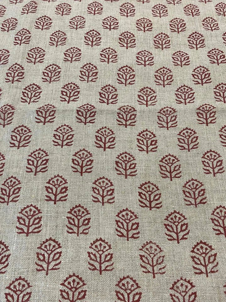 58" inches Indian Hand Block Print Fabric, Indian Linen Fabric, Block Print Fabric, Designer Floral Printing Fabric, Upholstery fabric, - Maple Village Lane