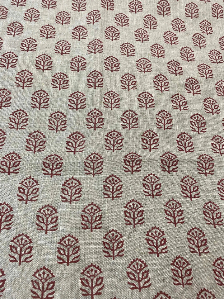 58" inches Indian Hand Block Print Fabric, Indian Linen Fabric, Block Print Fabric, Designer Floral Printing Fabric, Upholstery fabric, - Maple Village Lane