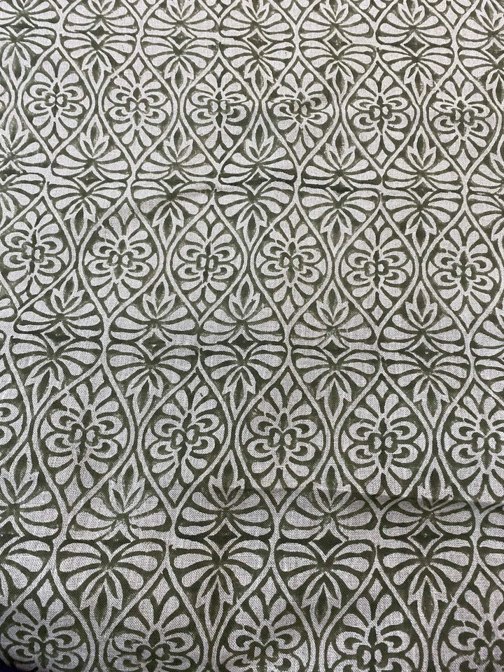 58" inches Indian Hand Block Print Fabric, Indian Linen Fabric, Block Print Fabric, Designer Floral Printing Fabric, Upholstery fabric, - Maple Village Lane