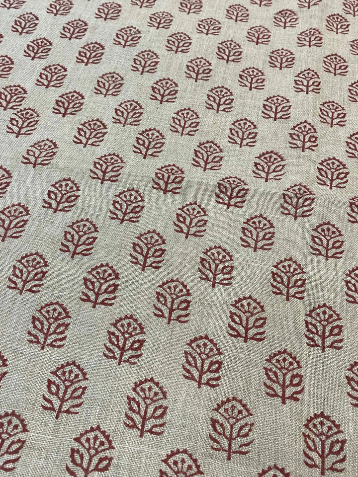 58" inches Indian Hand Block Print Fabric, Indian Linen Fabric, Block Print Fabric, Designer Floral Printing Fabric, Upholstery fabric, - Maple Village Lane