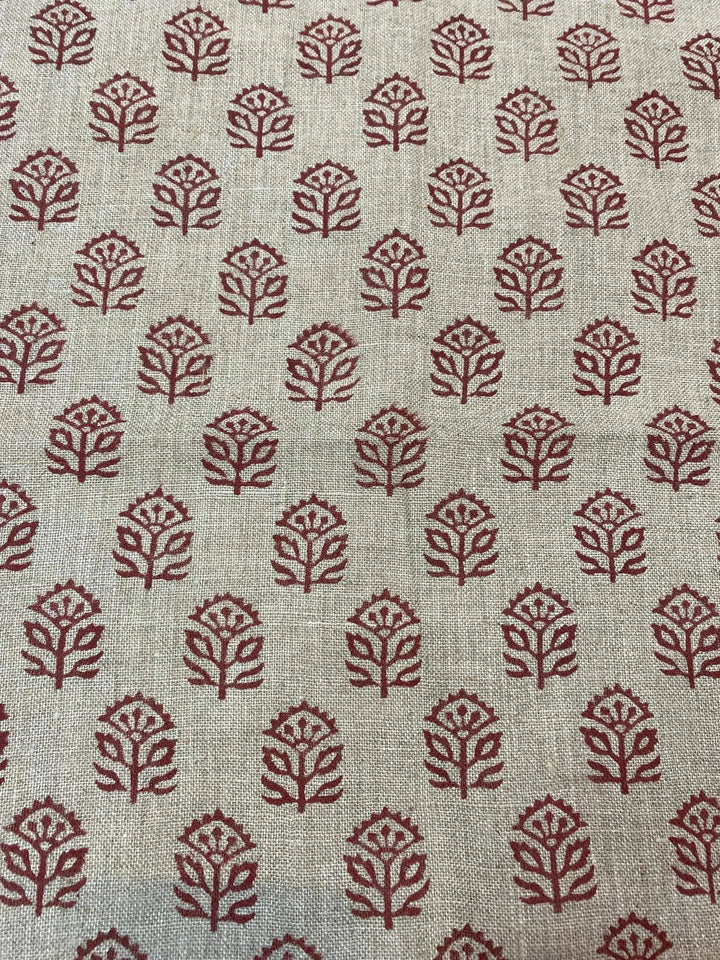 58" inches Indian Hand Block Print Fabric, Indian Linen Fabric, Block Print Fabric, Designer Floral Printing Fabric, Upholstery fabric, - Maple Village Lane