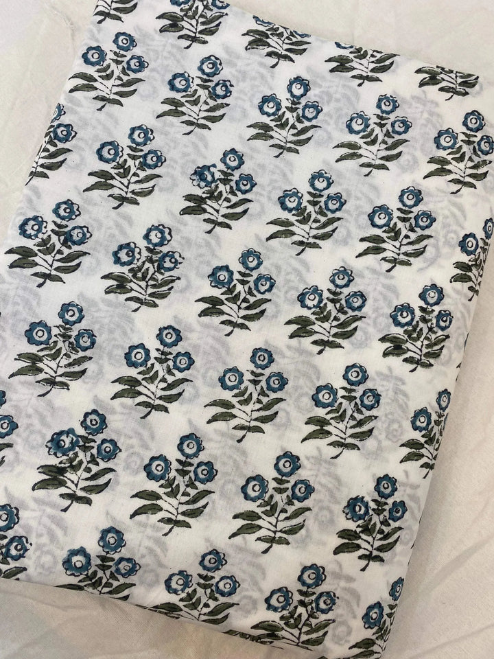 Indian Cotton Block Print Fabric by the Yard -Sewing and Quilting Fabric - Maple Village Lane