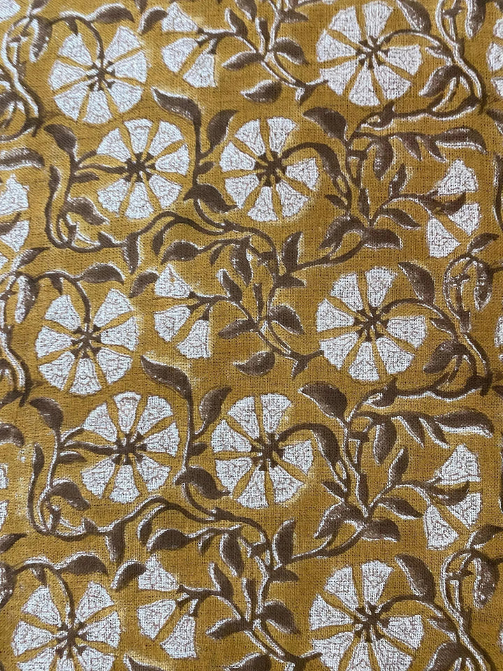 58" inches Hand Block Printed Linen Fabric , Home Decor Best Linen Fabric for decor, pillows ,upholstery, curtain - Maple Village Lane