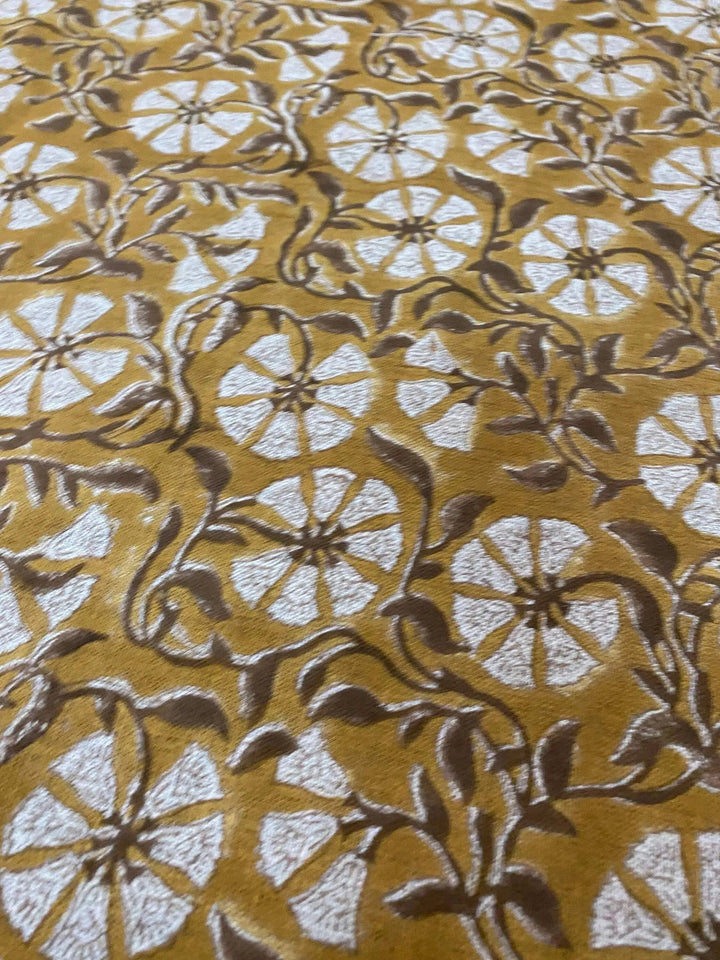 58" inches Hand Block Printed Linen Fabric , Home Decor Best Linen Fabric for decor, pillows ,upholstery, curtain - Maple Village Lane