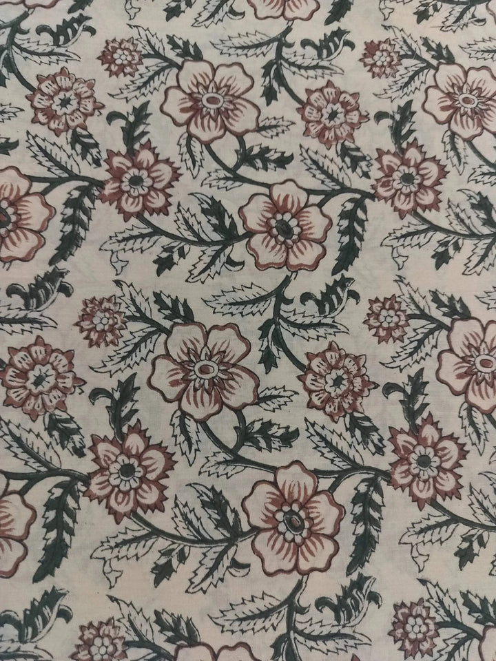 Beautiful Hand Block Printed Fabric, Cotton Fabric, Indian Fabric, fabric by yard, Block Printed Cotton womens clothing - Maple Village Lane