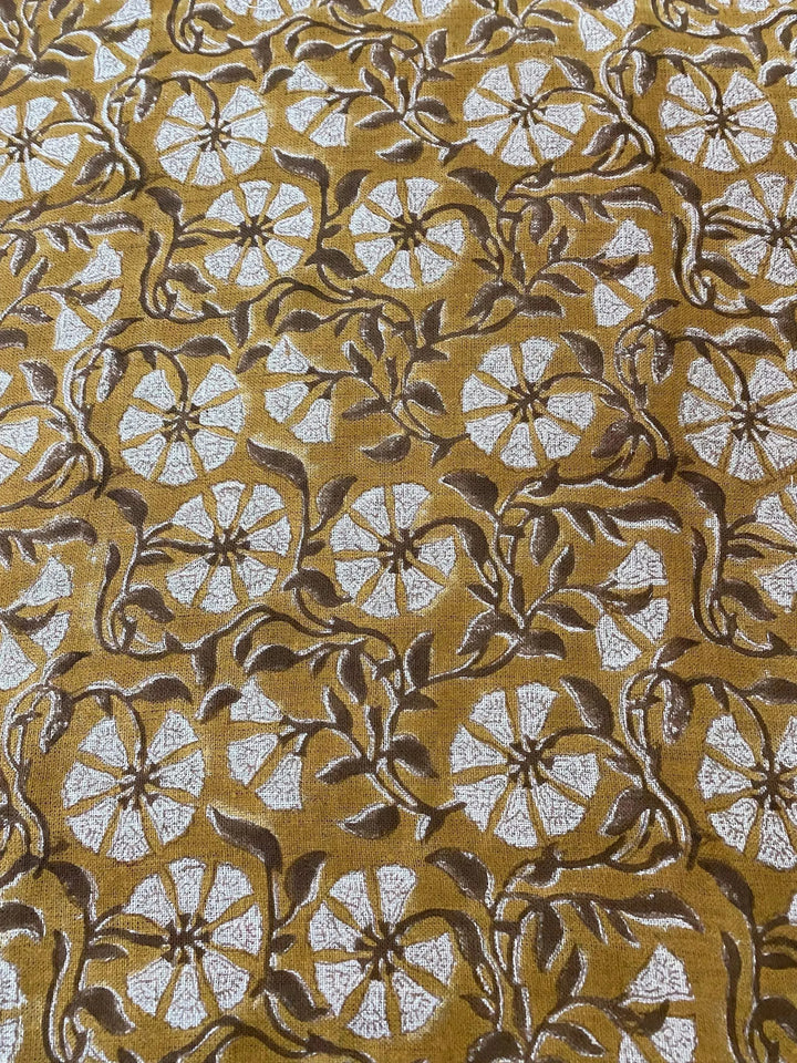 58" inches Hand Block Printed Linen Fabric , Home Decor Best Linen Fabric for decor, pillows ,upholstery, curtain - Maple Village Lane