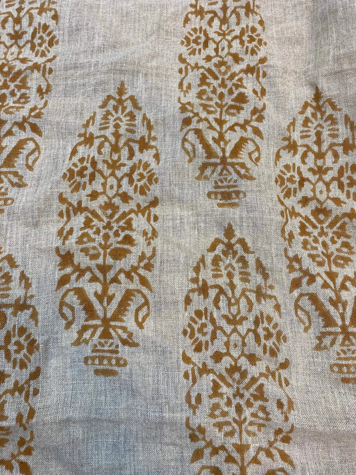 58" inches Indian Hand Block Print Fabric, Indian Linen Fabric, Block Print Fabric, Designer Floral Printing Fabric, Upholstery fabric, - Maple Village Lane