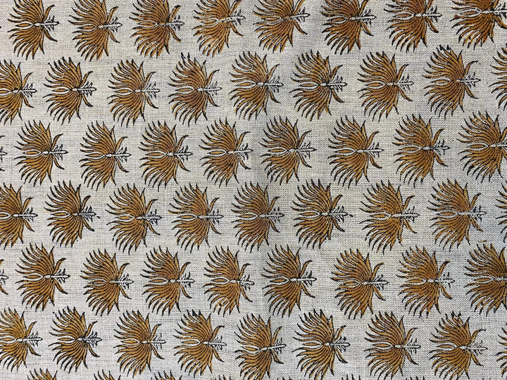 58" inches Hand Block Printed Linen Fabric , Home Decor Best Linen Fabric for decor, pillows ,upholstery, curtain - Maple Village Lane