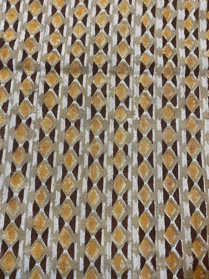 58" inches Hand Block Printed Linen Fabric , Home Decor Best Linen Fabric for decor, pillows ,upholstery, curtain - Maple Village Lane