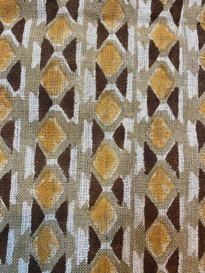 58" inches Hand Block Printed Linen Fabric , Home Decor Best Linen Fabric for decor, pillows ,upholstery, curtain - Maple Village Lane