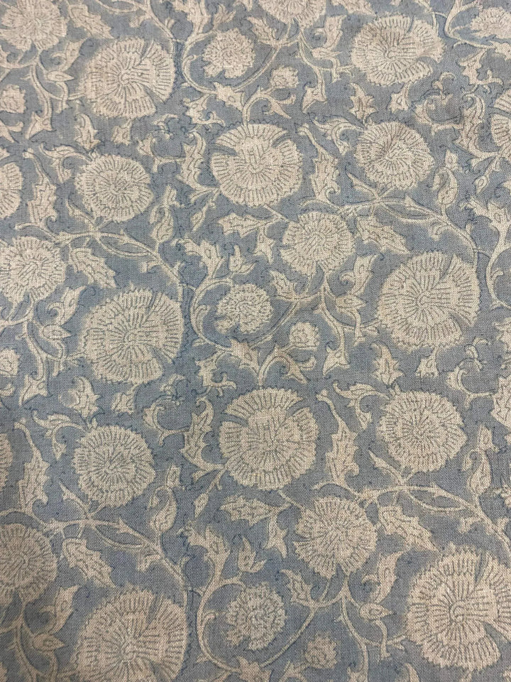 58" inches Hand Block Printed Linen Fabric , Home Decor Best Linen Fabric for decor, pillows ,upholstery, curtain - Maple Village Lane