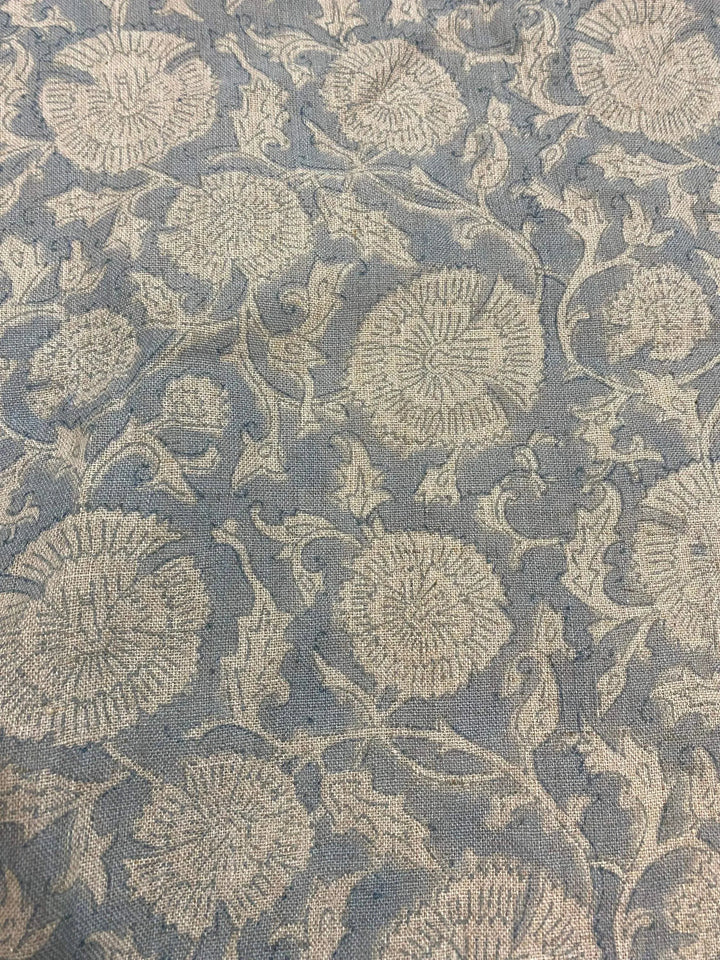 58" inches Hand Block Printed Linen Fabric , Home Decor Best Linen Fabric for decor, pillows ,upholstery, curtain - Maple Village Lane