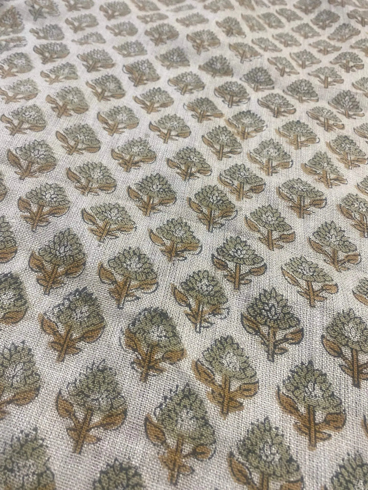 58" inches Hand Block Printed Linen Fabric , Home Decor Best Linen Fabric for decor, pillows ,upholstery, curtain - Maple Village Lane