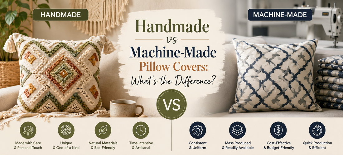 Handmade vs Machine-Made Pillow Covers: What’s the Difference?