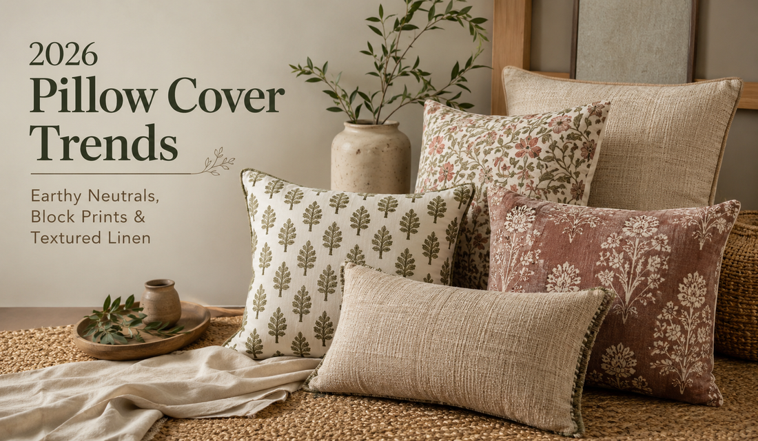 2026 Pillow Cover Trends: Earthy Neutrals, Block Prints & Textured Linen