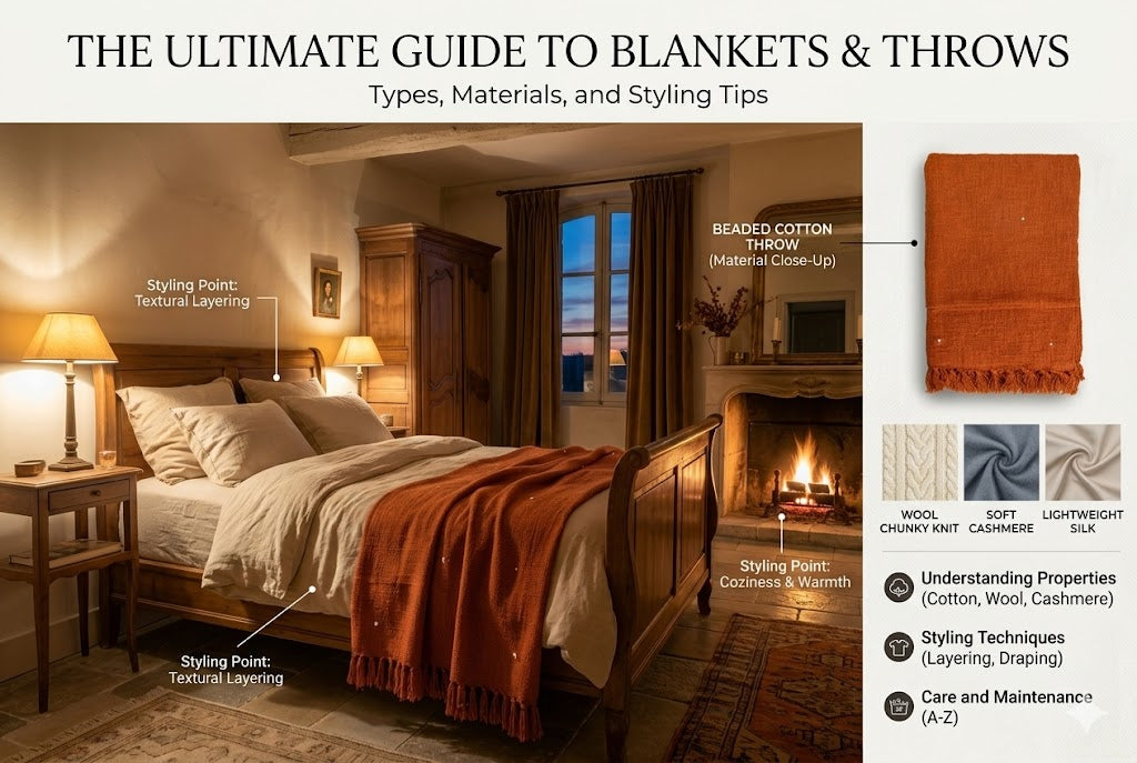 The Ultimate Guide to Blankets and Throws: Types, Materials, and Styling Tips