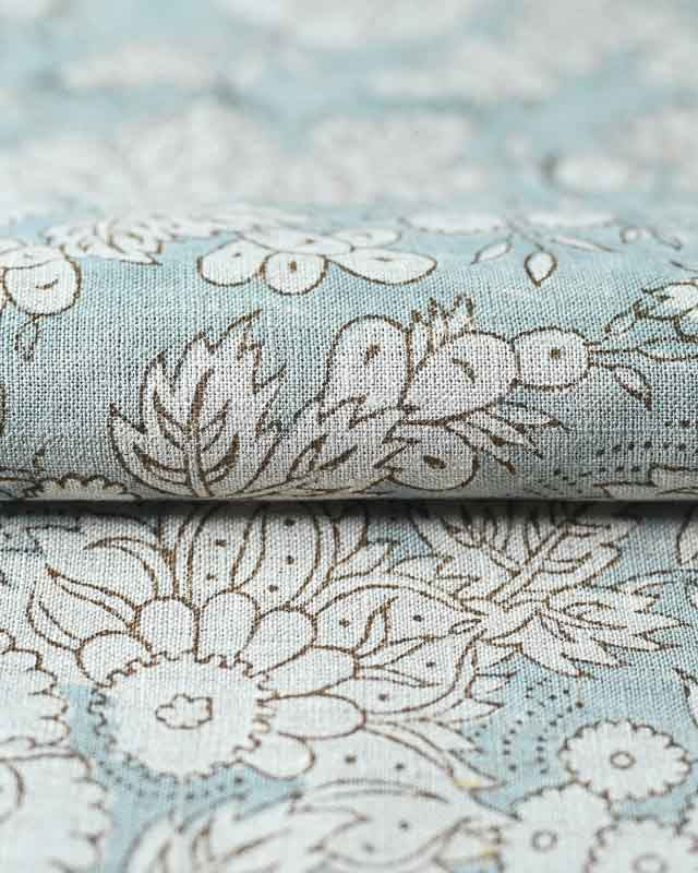 Indigo & Sky Blue Fabric | Hand-Blocked Mineral Prints