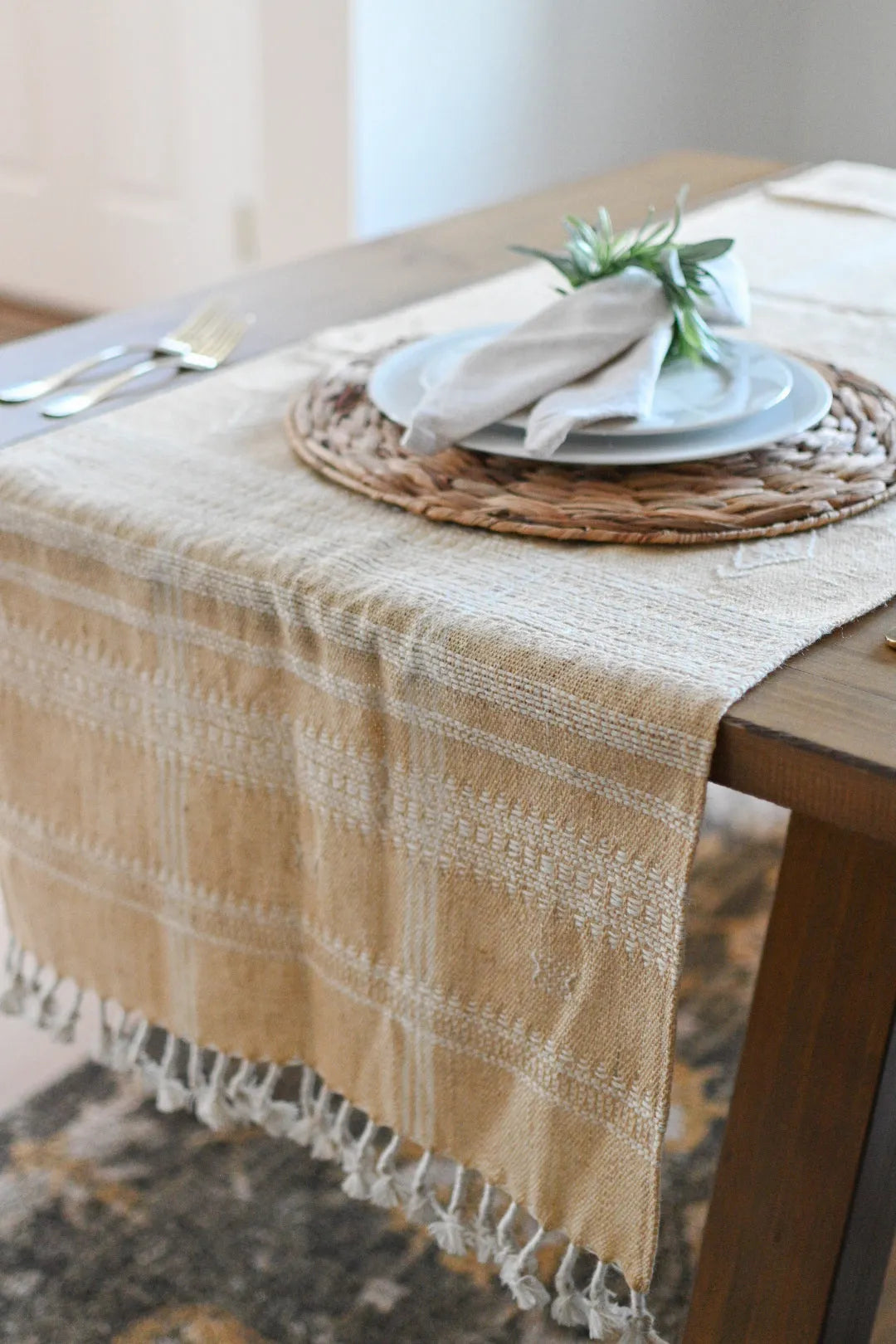 Bhujodi Table Runner - Yellow - Maple Village Lane