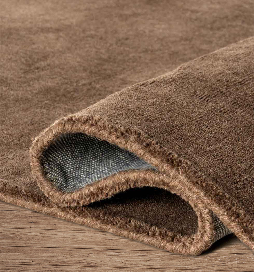 Cacao Bean Hand Loomed Solid Wool Rug