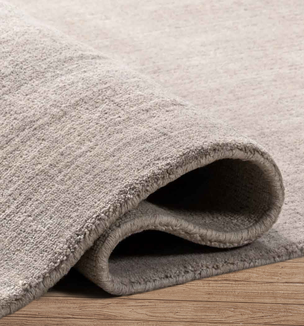 Pebble Grey Hand-Loomed Wool Rug