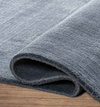 Denim Blue Hand-Loomed Wool Rug Hand Loomed