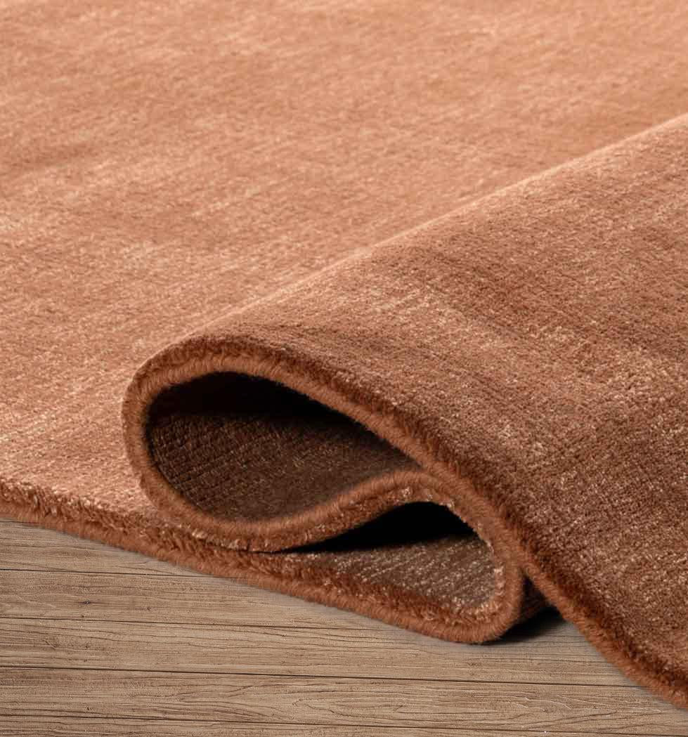 Terracotta Hand-Loomed Wool Rug Hand Loomed