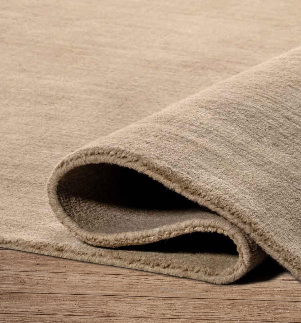 Tawny Hand-Loomed Wool Rug 4' X 6' Hand Loomed